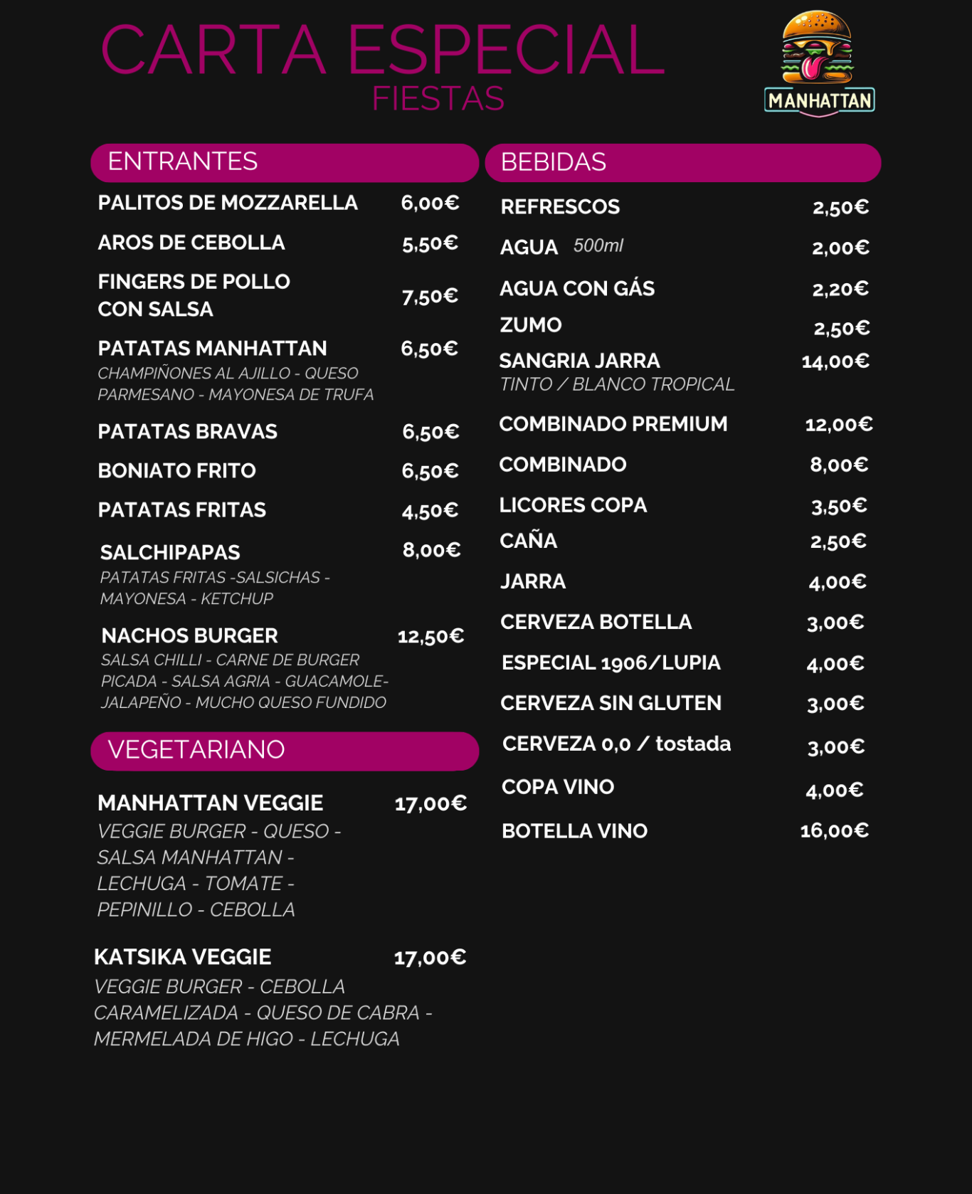 Carta de: Bebidas & Cafés